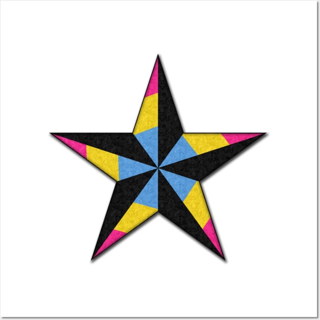 Pansexual Pride Flag Colored Nautical Star - Pansexual Pride - Posters ...